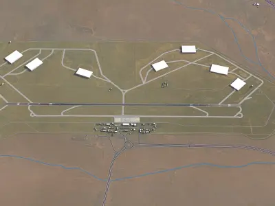 Hail Airport Low-poly 3D model