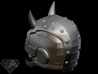 Sci-fi cyberdemon helmet V1 3D print model