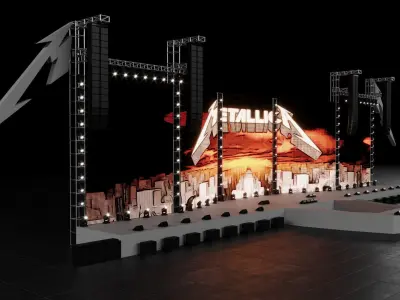 Concert Stage Metallica Slane Castle 2019 3D model