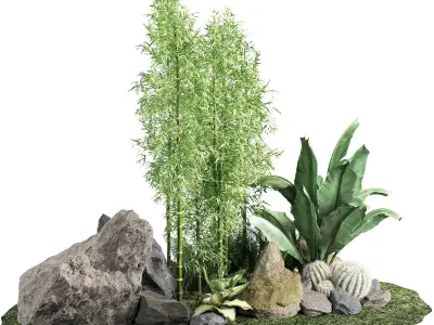 Stone and Bush Pack 20 3D model