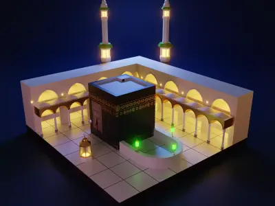 Kaabah Lowpoly Isometric Low-poly 3D model