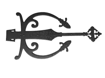 Old Door Hinge 2 3D model