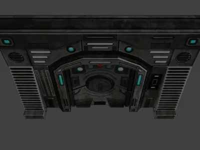 Sci-fi Wall Door Low-poly 3D model