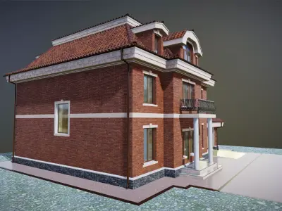 P0039  Residerntial House with Garage  England 3D model