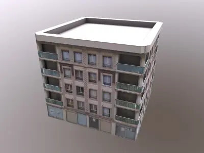 Architectural Building-4 Low-poly 3D model