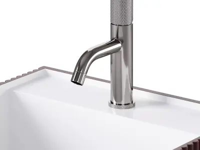 Cube Corian floor-standing sink ribbed by Boheme 3D model