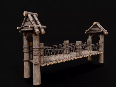 Modular Viking Bridge 2 Low-poly 3D model