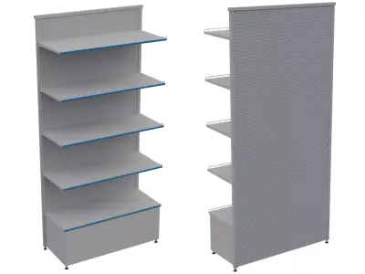 Supermarket Shelves Low-poly 3D model