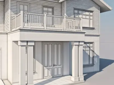 Suburban house for backgrounds 3D model