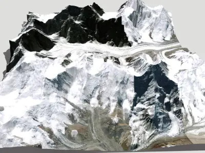 Mountain landscape Kazakhstan Shyny 5761m 3D model