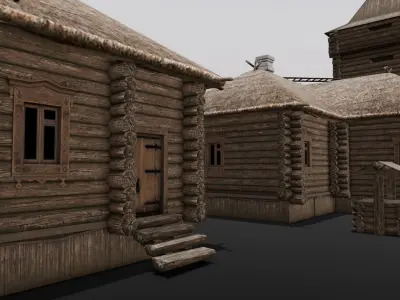 Hut Pack 3D Model  Low-poly 3D model