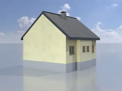 Modern single-family house version 2 L Low-poly 3D model