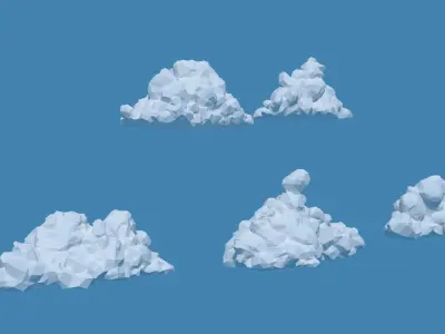 Low Poly Cumulonimbus Clouds Pack 1 3D model