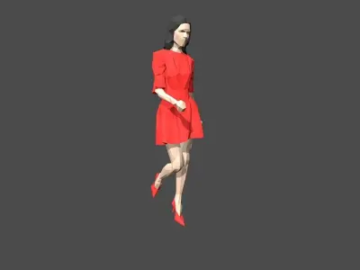 Rigged Lowpoly Woman Low-poly 3D model