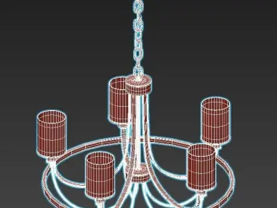 arte-lamp-ombra-a2995lm-5cc chandelier with four lights and c... 3D model