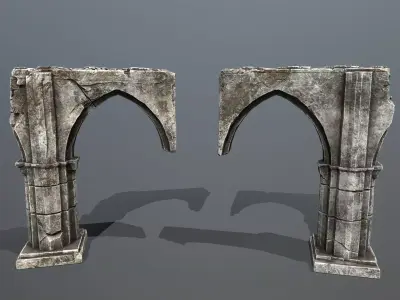 Arch set Low-poly 3D model