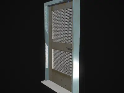 Door Lowpoly metal Low-poly 3D model