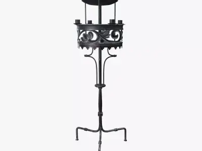 Medieval Torch V20 Low-poly 3D model