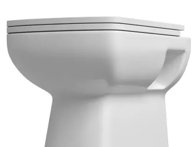 Floor Mount rectangle shape EWC toilet Modeled in 3ds max 3D model