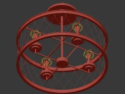 Crisscross Pendant Semi Flush 3D model
