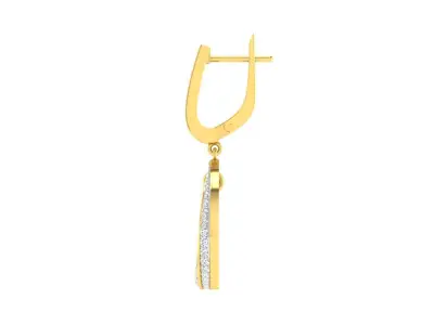 Light Weight Yellow Gold Diamond Earring EZ BI-29 3D print model