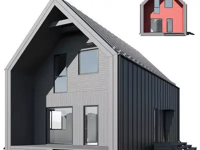 modular modern house 3D model