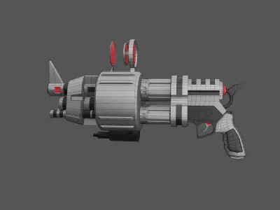 Sci-Fi Revolver Game Ready Model Low-poly 3D model