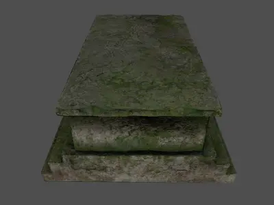 Tomb 2 stone bench Low-poly 3D model