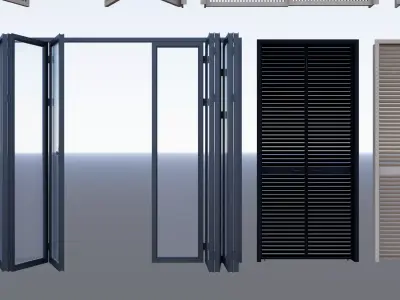 Interior folding shutter door -A3 3D model