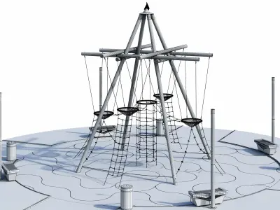 Children rope playground 3D model
