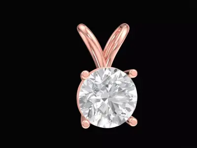 Luxury Round Solitaire Pendant Jewelry Model  42a  3D print model