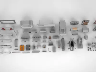 Sci-Fi architecture Elements collection 15 3D model