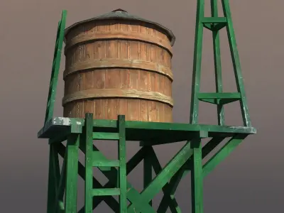 Water Tank 2 Low-poly 3D model