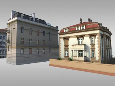 City Villas Pack Low-poly 3D model