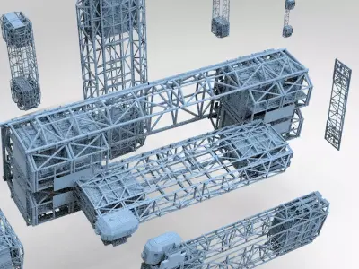 Sci Fi Ship Docking Gridding Collection 1 3D model