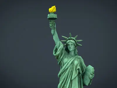 LOW POLY STATUE OF LIBERTY Low-poly 3D model