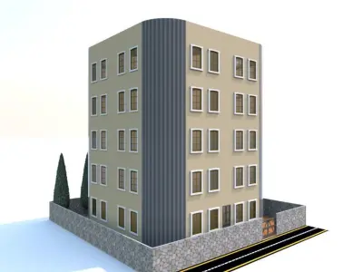 4 Floor tall square residence apartment 3d modal code 109 Free 3D print model