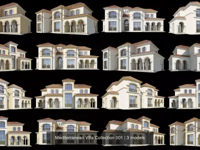 Mediterranean Villa Collection 001 3D Model Pack