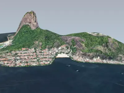 Sugar Loaf Mountain Low-poly 3D model