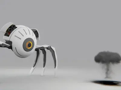 spider robot  rigged - animated 3D model