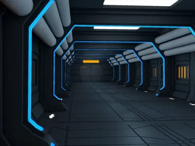 Sci Fi Corridor 3D model 3