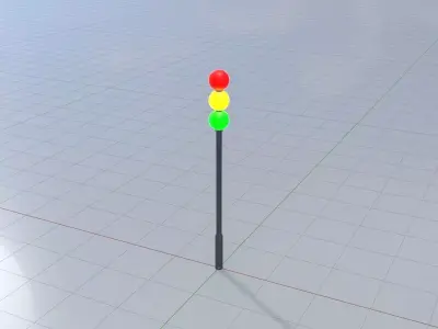 Spherical stylized traffic light design 3 3D model