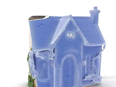 Charming Stone Cottage model pack Low-poly 3D model