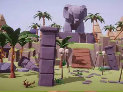 Low Poly Megapack 2in1 v1 - Unity  Low-poly 3D model