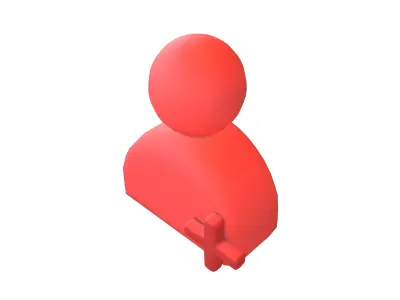 Add User Icon v1 002 Low-poly 3D model