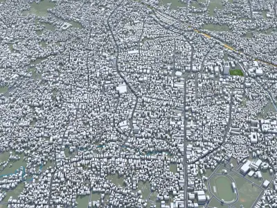 Tasikmalaya West Java Indonesia 25km Low-poly 3D model