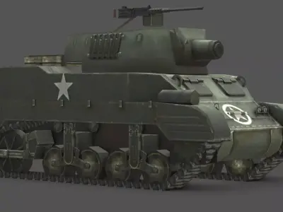  M8 Scott Tank 3D Model Low-poly 3D model