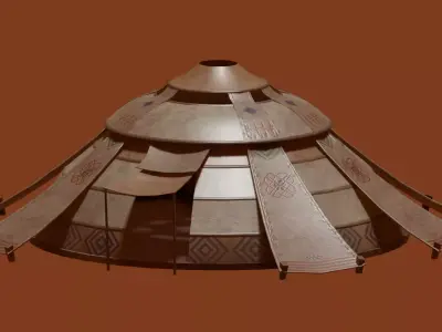 Desert Tent Low-poly 3D model