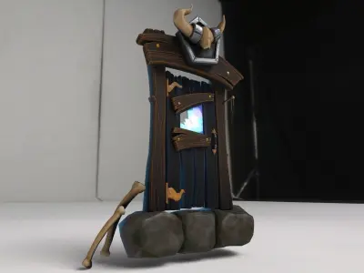 Fantasy Door Low-poly 3D model