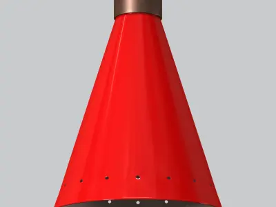 Mid Century Mercury Red Pendant Light 3D model